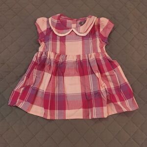 Pink Plaid Kids Casual Dress